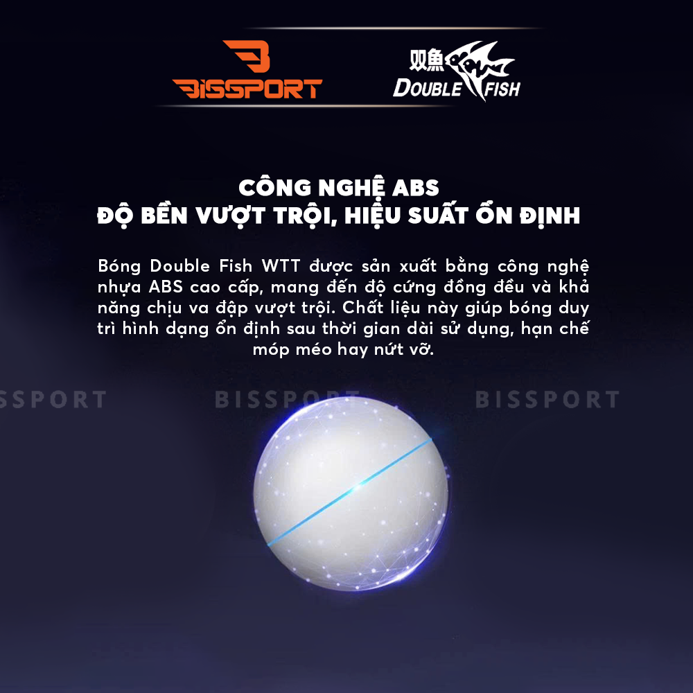 Hộp 6 Quả Bóng Bàn Double Fish WTT 40+ Chính Hãng - 3 Sao - Tiêu Chuẩn Thi Đấu. Hiệu Suất Đồng Nhất